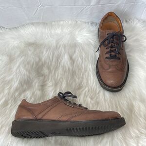 Mephisto Cognac Leather Goodyear Welt Lace Up Shoes Sz 11